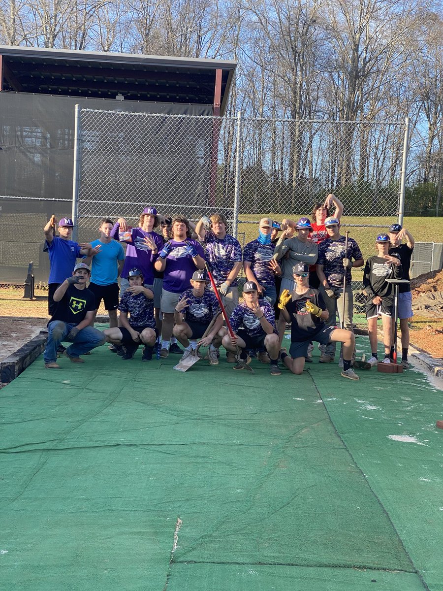 Bullpen project complete!  Special thanks to Coach Hughes, Corey Fenn, Webster Salyer and all the players pictures below. These guys worked really hard over the weekend to improve our facility. Thank you!