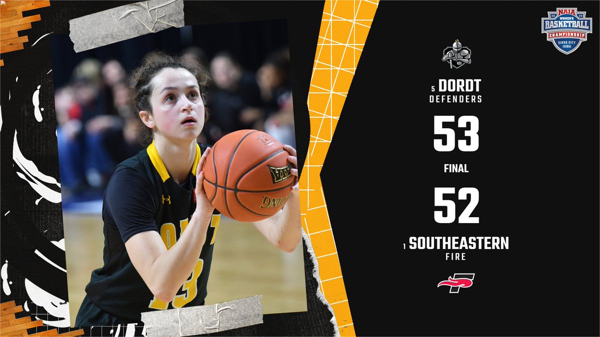 Dordt Defender Athletics (@dordtdefenders) on Twitter photo 🏀 See you tomorrow!
<a href="/DordtWBB/">Dordt Women's Basketball</a> secures a bid in the National Championship with a 53-52 win over top-seeded Southeastern! The Defenders will play against the winner of Thomas More and Central Methodist tomorrow at 7:00 PM.
#GoDefenders ⚔️ 🏀 See you tomorrow!
<a href="/DordtWBB/">Dordt Women's Basketball</a> secures a bid in the National Championship with a 53-52 win over top-seeded Southeastern! The Defenders will play against the winner of Thomas More and Central Methodist tomorrow at 7:00 PM.
#GoDefenders ⚔️