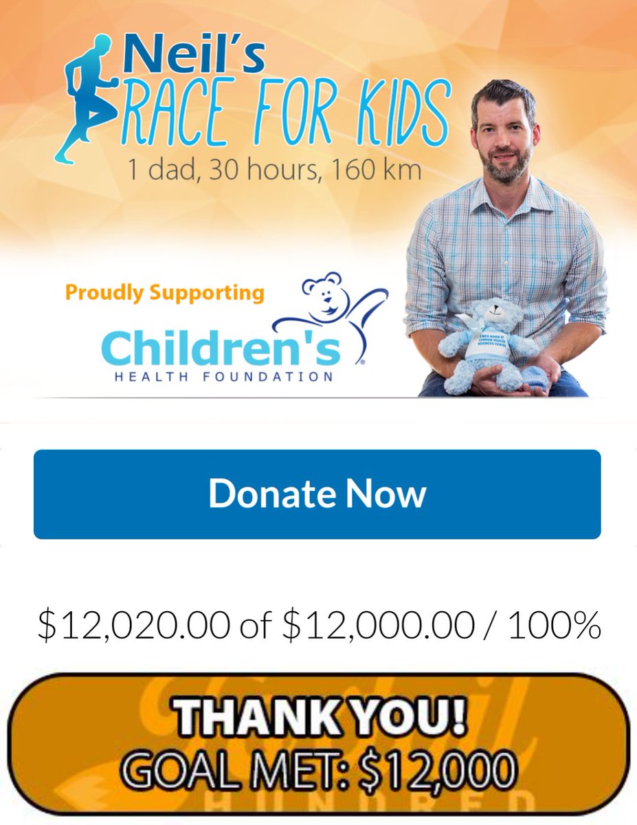 I haven't been active on twitter for some time, but I shared much of my fundraising journey earlier.

Happy to have crossed the finish line today figuratively by surpassing my $12000 goal for <a href="/CHFHope/">Children's Health Foundation</a> 

Now, about that literal finish line...