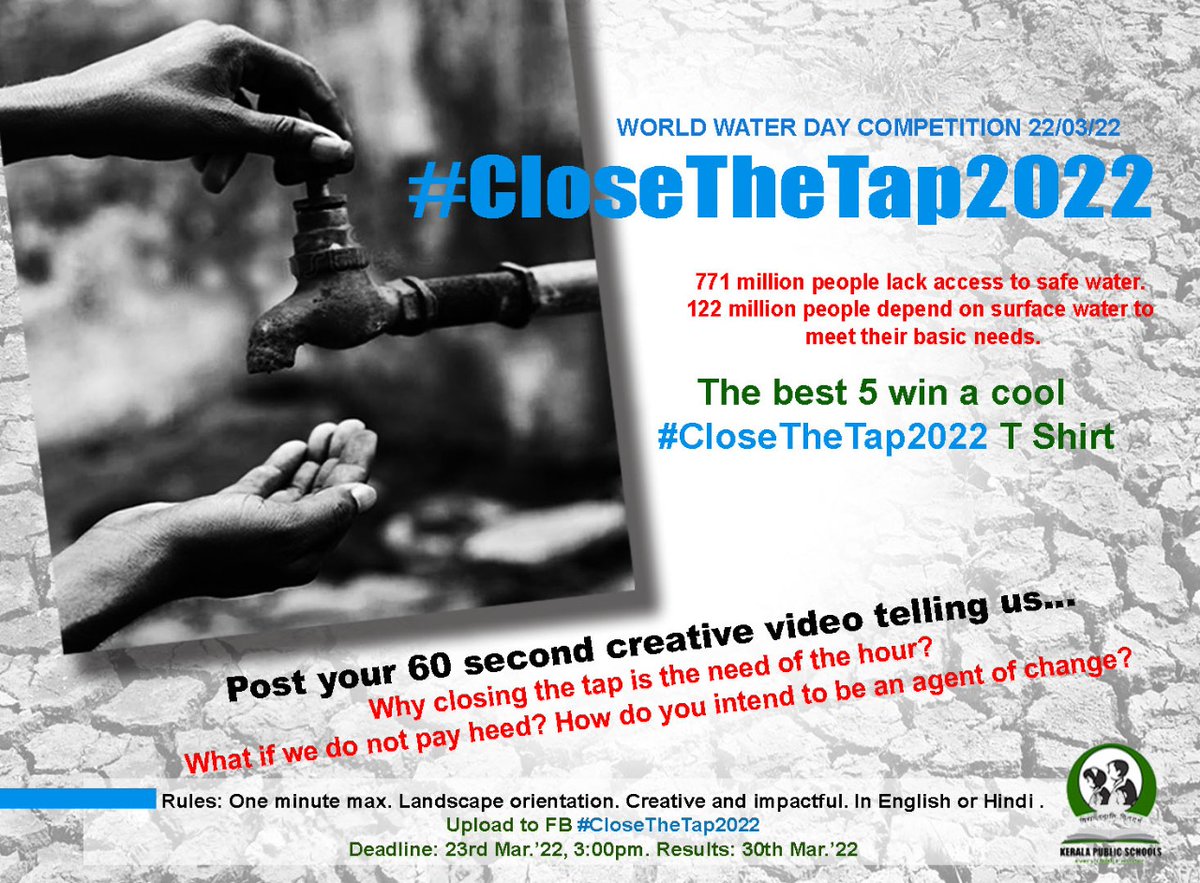 KPS_AOC's tweet photo. #CloseTheTap2022
Upload a 60 second creative video at #CloseTheTap2022 and be an agent of +ve change.
@paul_sanjiv @CharuPragya @KunalSarangi @TataCompanies @siwi_water @ParveenKaswan @UNICEFwater  @UN_Water https://t.co/GDWtAIC49s