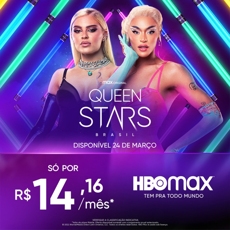 HBOMaxBrasil's tweet photo. YUKÊ? Assine agora e acompanhe Pabllo Vittar e Luisa Sonza nessa competição babado, viu?