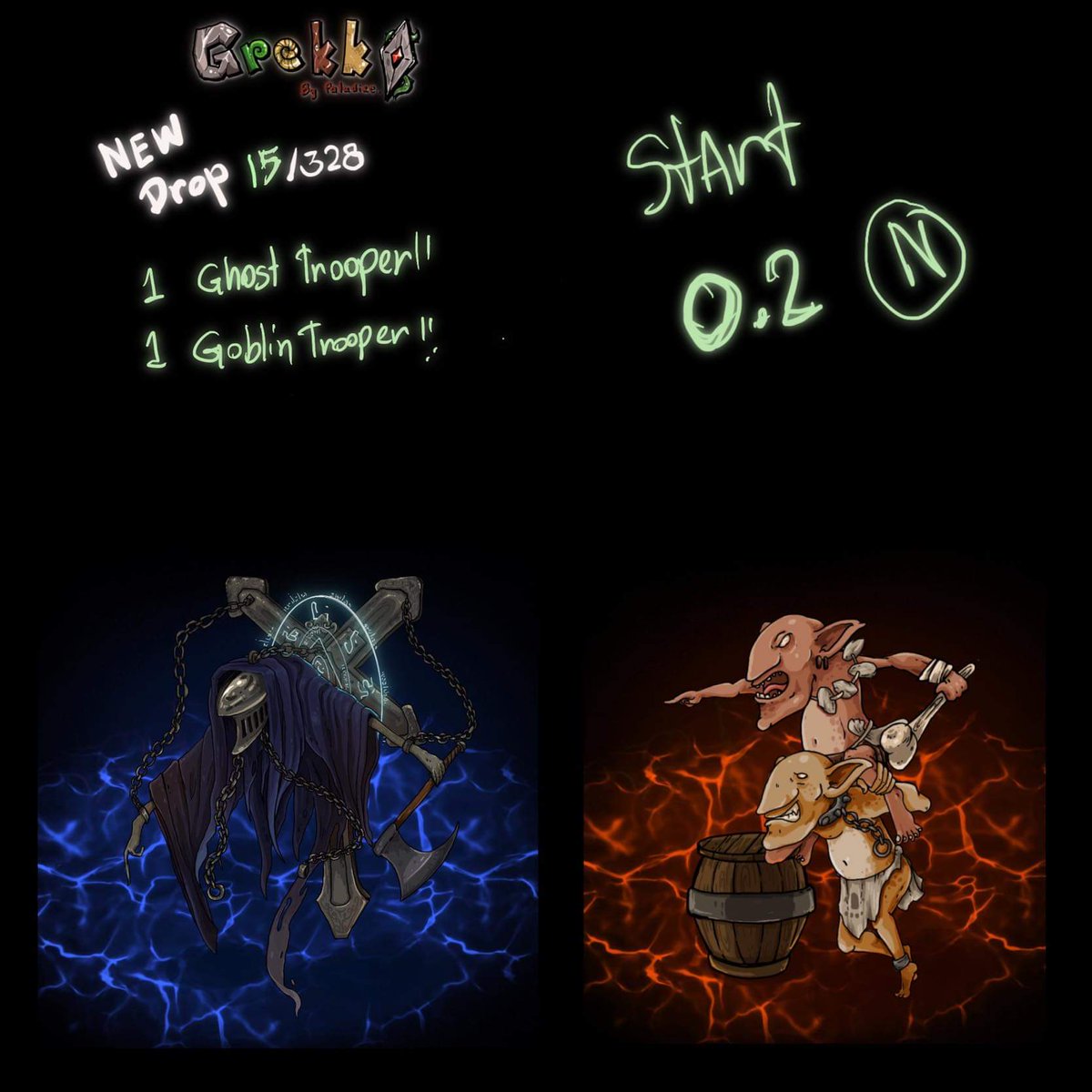 Hi bro
The World of grekka Update now!!
New on paras
Goblin Trooper 0.2N
Ghost Tropper 0.3N

paras.id/collection/gre…
Discord
discord.gg/nzputZfc