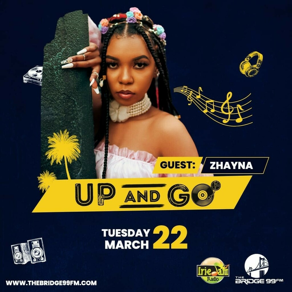 thebridge99fm's tweet photo. Reggae Recording artist @iamzhayna will be live on Up &amp; Go tomorrow morning... Don't Miss it! 
Irie Jam Radio with The Bridge 99FM run the world!

#TheBridgeToTheWorld🌉 🇯🇲 🔥

#TheBridge99fm 
#upandgo
#RichieB
#Shellz

Follow the page and turn on noti… https://t.co/jkeCbfhKX2 https://t.co/pci46e3Yij