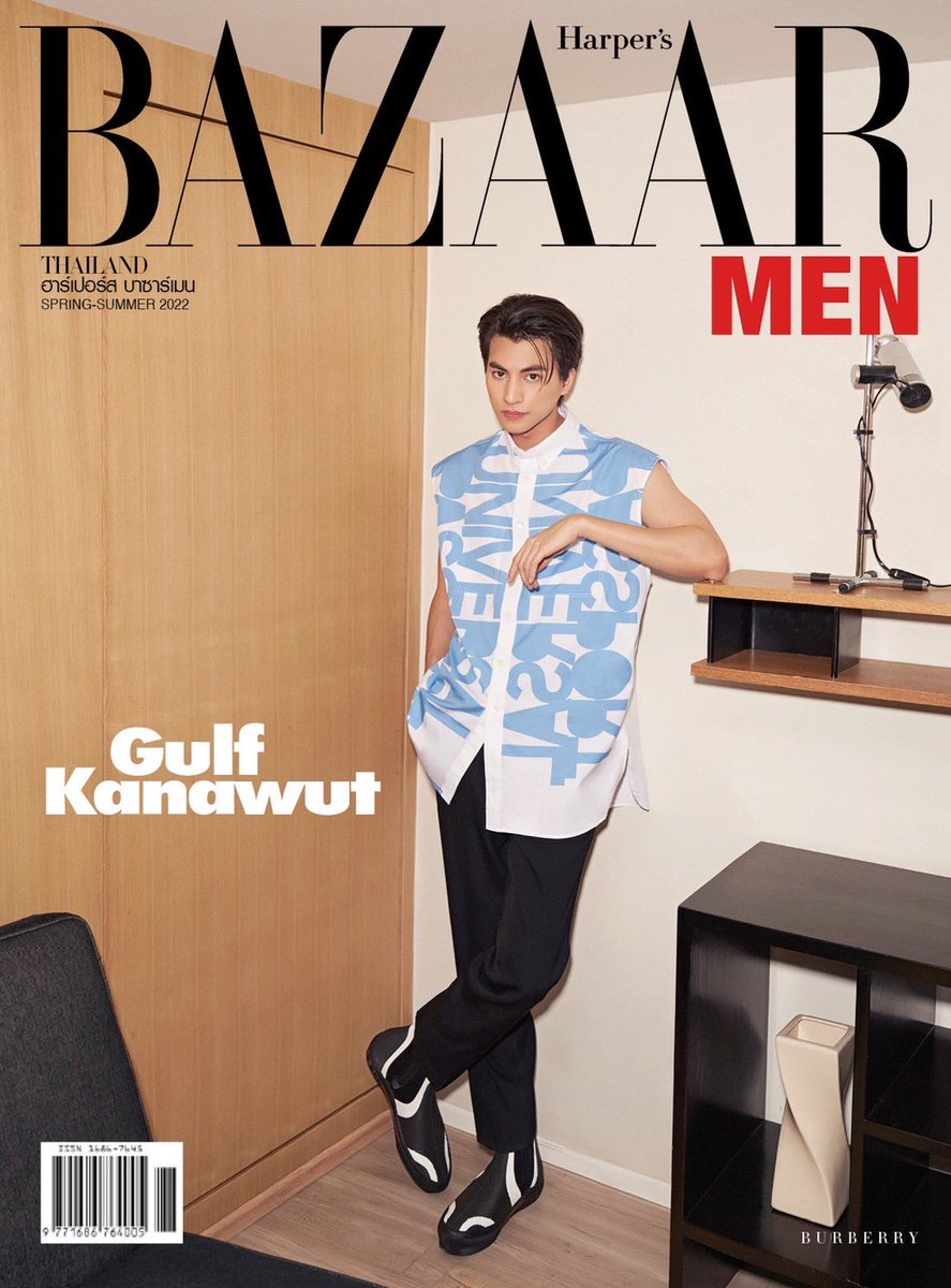 Thank you @bazaarthailand men for the lovely cover with @gulfkanawut 🖤featuring #BurberrySS22