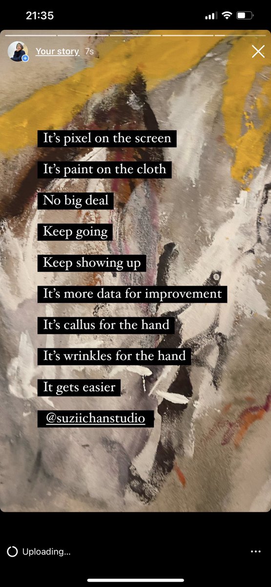 SUZIICHANstudio's tweet image. Gn✨shitty painting day at the studio but proud that I put in the time, and attempt to make it work, and gave it my all. It’s hell of a win!  Here are some thoughts: #epicfail #winning #studiothoughts