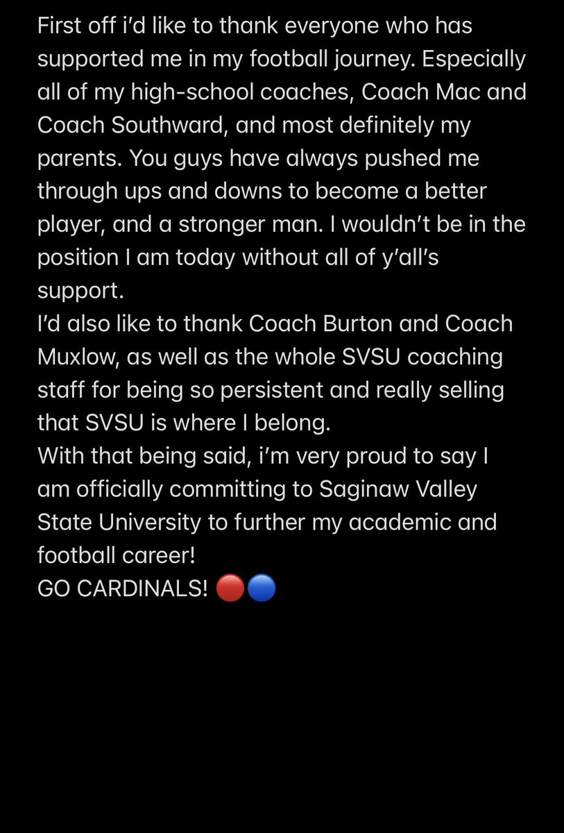JLandonK_40_32's tweet photo. 100% COMMITTED🔴🔵🎯 @RivBucsFootball @svsu_football @CoachDrewBurton @CalebMuxlow #Strain #Earnit🎯 https://t.co/zPtlVeSL9S