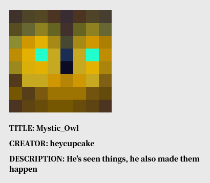 ScalyShrew's tweet photo. And last but not least, a Mystic Owl. I love the challenge of making everything fit in only 64 pixels, it's refreshing if you're used to work with unlimited brushes and canvas size. https://t.co/iY0mlaJXHD https://t.co/xp23UQVySk