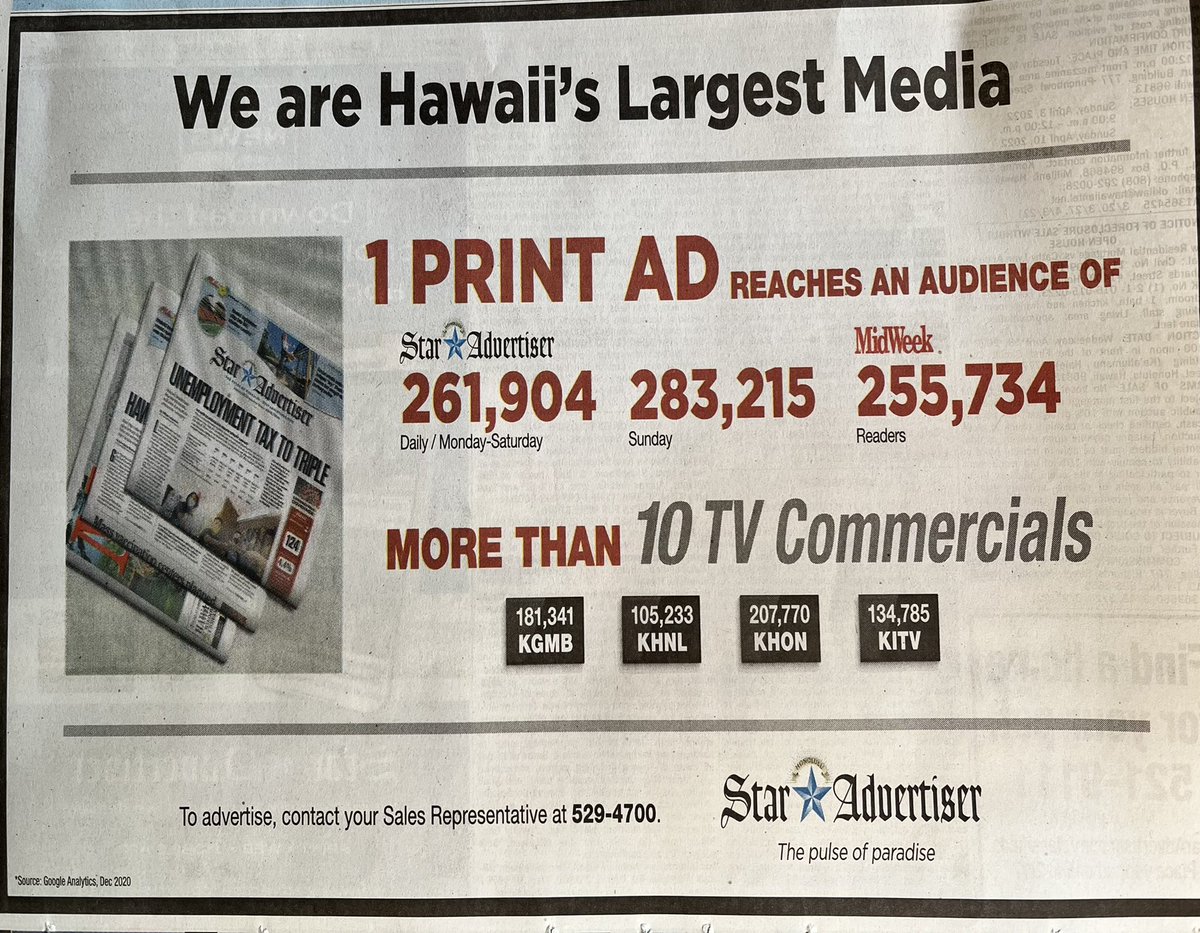 Ralf Eichner (@ralfeichner) on Twitter photo Hier in Hawaii ist offensichtlich Print noch nicht tot oder ich interpretiere die Zahlen falsch. (aus <a href="/StarAdvertiser/">Star-Advertiser</a> ) #wasmitinhalten #wasmitmedien #Hawaii #wasvonunterwegs Hier in Hawaii ist offensichtlich Print noch nicht tot oder ich interpretiere die Zahlen falsch. (aus <a href="/StarAdvertiser/">Star-Advertiser</a> ) #wasmitinhalten #wasmitmedien #Hawaii #wasvonunterwegs