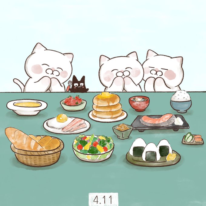 「cat rice bowl」 illustration images(Latest)