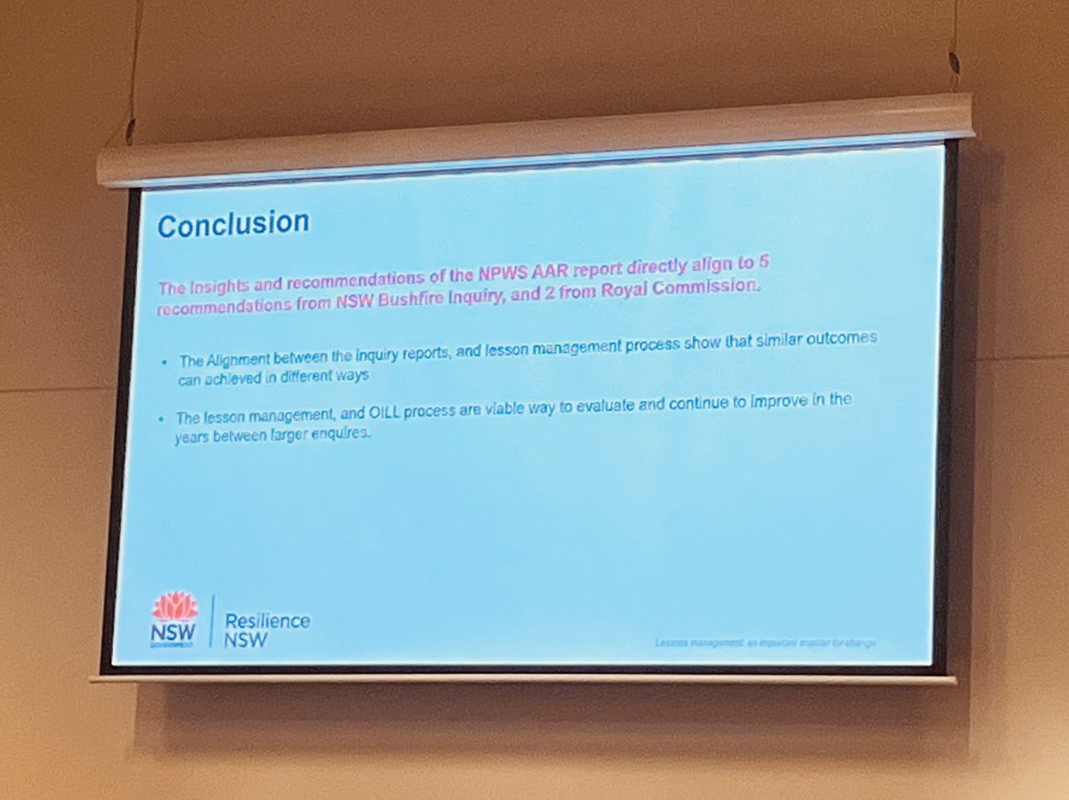 Fantastic honest and open discussions occurring at the #LMF22 with good insight and sharing across the industry. Great presentation by <a href="/ResilienceNSW/">Resilience NSW</a> and @nswenviromedia at the <a href="/AFACnews/">AFAC</a> <a href="/AIDR_News/">AIDR</a> lessons forum