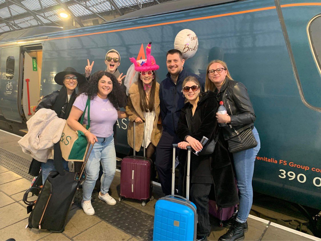 abbyrestall's tweet photo. To Mr Milk &amp; Beans 🥛 
@AvantiWestCoast 🚊 London Euston > Liverpool Lime Street on Friday 18th March at 4ish. 

Thanks so much for making the start of my hen weekend so much fun🦩

I did give some free hugs on the platform and will forever refer to Milton Keynes as Milk &amp; Beans https://t.co/6UMt3TbKqh