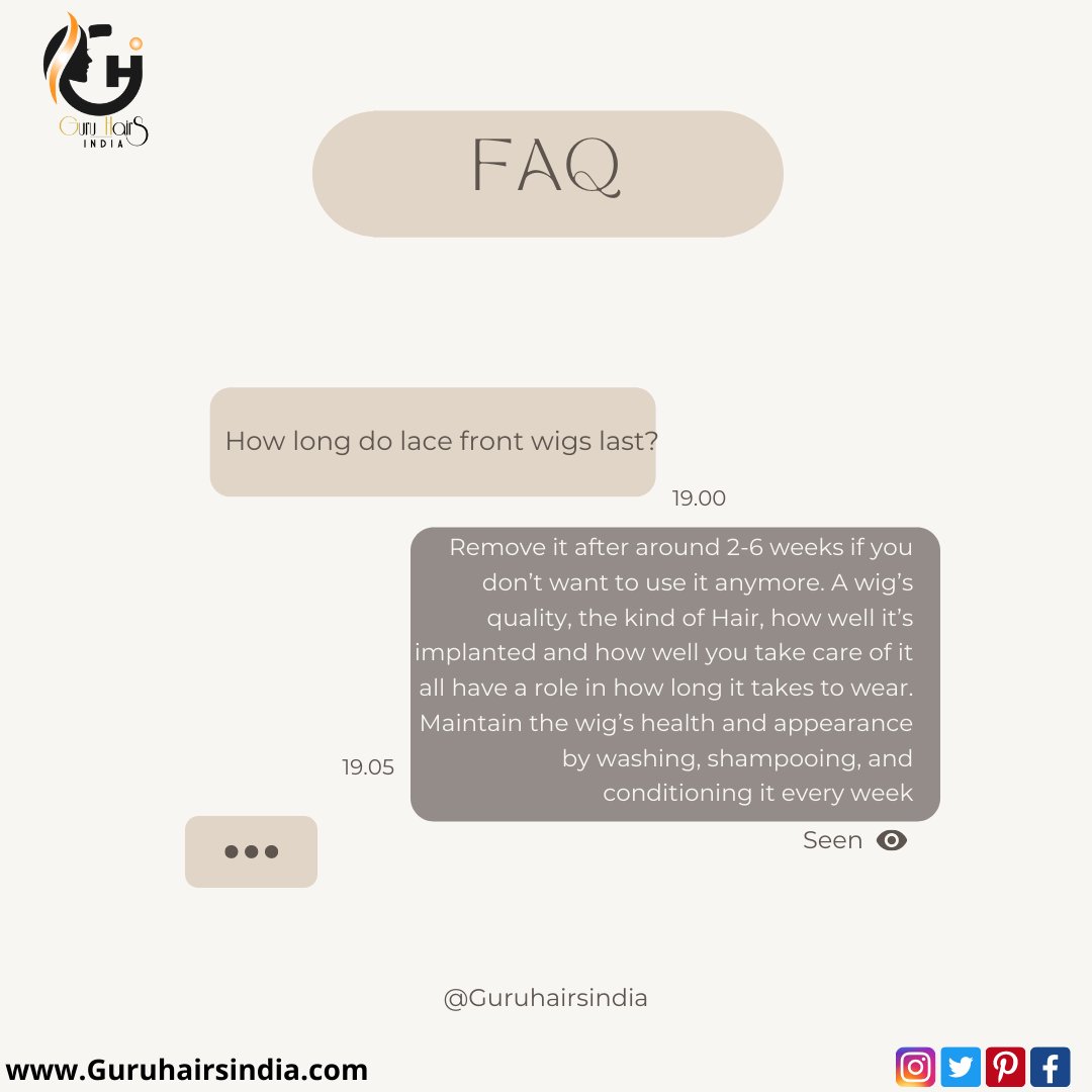 GuruHairs's tweet photo. Remove it after around 2-6 weeks if you don’t want to use it anymore. A wig’s quality, the kind of Hair, how well it’s implanted and how well you take care of it all have a role in how long it takes to wear.
Read Now:
👉 https://t.co/OQqyShJy4w

 #guruhairsindia #hairextensions https://t.co/X24gIL32xP