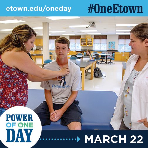It's Power of One Day <a href="/EtownCollege/">Elizabethtown College</a>. We hope you'll give to the area that you have a passion for. Can we count on your support? etown.edu/oneday #OneEtown