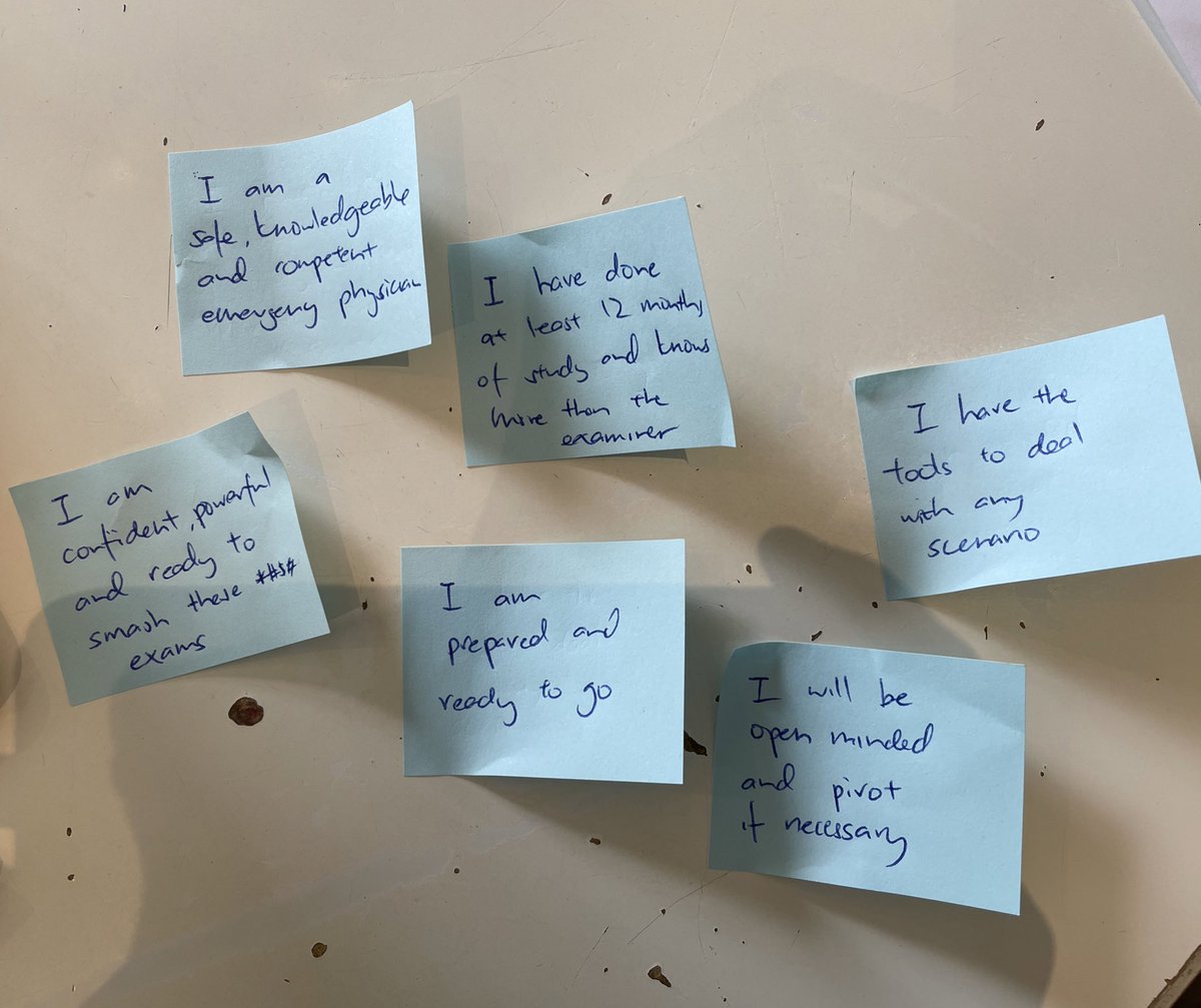 Last practice OSCE session today. Positive affirmations for our registrars sitting the <a href="/acemonline/">ACEM</a> OSCEs this week. You can do this!