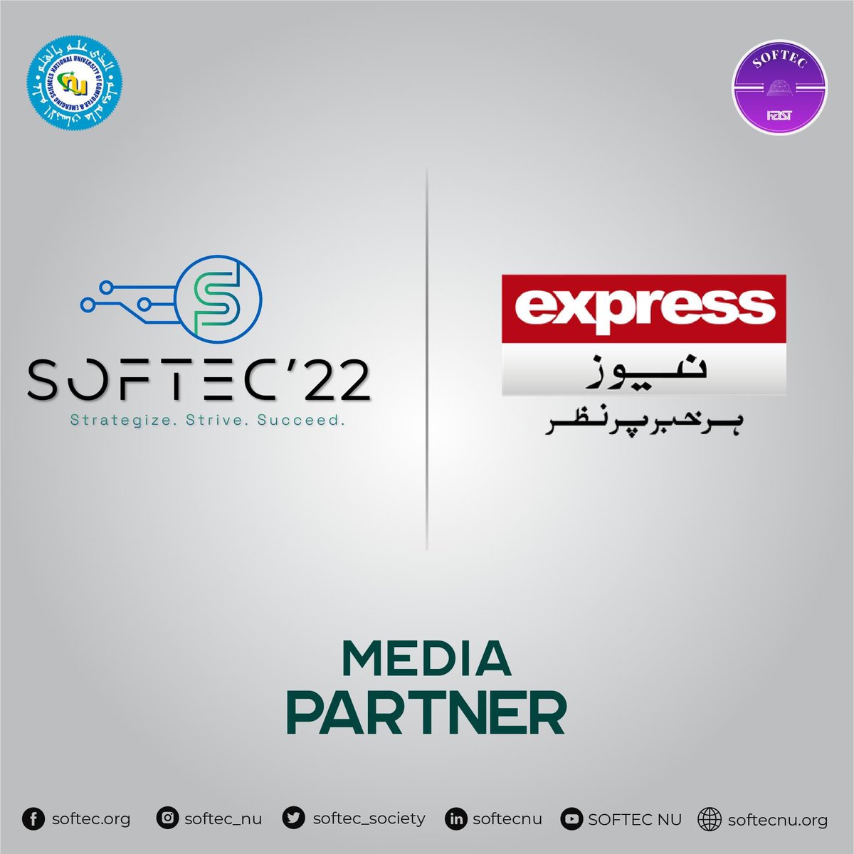 softecfast's tweet image. We are proud to announce @ExpressNewsPK as our media partner for SOFTEC&apos;22.
Express News is one of the major news networks in Pakistan, keeping you updated with all the happenings in Pakistan.

#softec2022