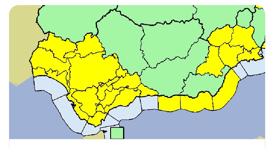 Protección Civil de Casariche informa que la #AEMET actualiza #FMA en Andalucía. Activos MAÑANA. Nivel máx amarillo. Ante cualquier Emergencia llame al ☎️ 112 <a href="/E112Andalucia/">EMA 112</a>