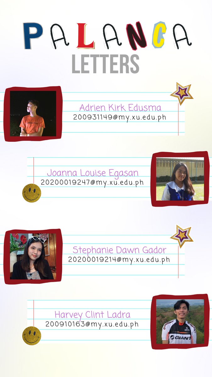 AimerichB12's tweet photo. Hello everyone! For our retreat this coming Wednesday, March 23, 2022, it would mean a lot to each and every one of us if we get to read palanca letters during our retreat. You can refer to the posters below to know our email addresses. Thank you! ✨ https://t.co/M1FP9Uf1Rp