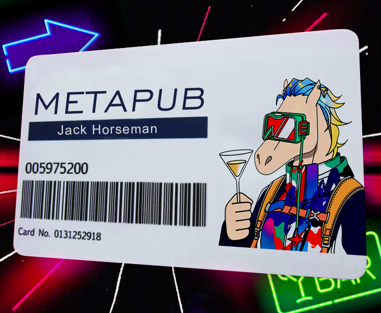 🚥—"To enter the MetaPub🪩, please show me your passport."
🤖—"Beep......Verified✅"
👮 —"🎆🎆Welcome to MetaPub🪩, Dear Jack Horseman, hope you have a wonderful time tonight👑"
#NFTCommunity #Metaverse #nftart