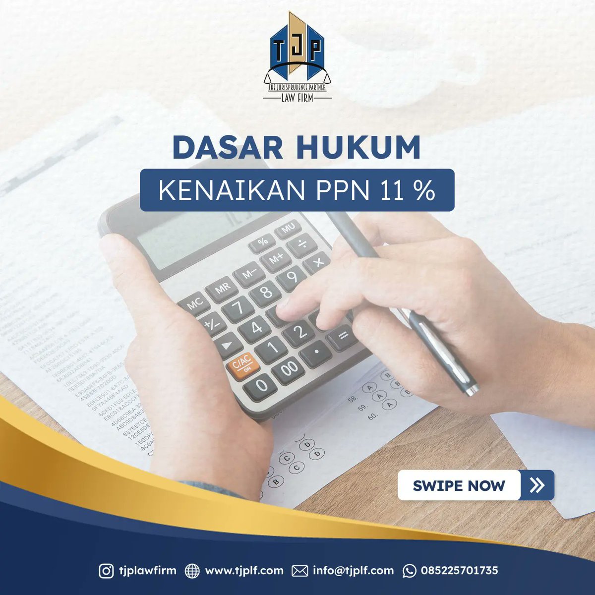 TJPLawFirm's tweet photo. Pemerintah dan DPR telah menyepakati kenaikan tarif Pajak Pertambahan Nilai (PPN) menjadi 11 persen pada April mendatang. Simak penjelasan berikut. 
 
#advokat #lawyer #pengacara #pajak #ppn https://t.co/aOhQQRuf3v