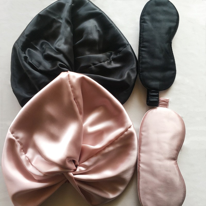 22 momme silk set.🎉 Silk bonnet and silk sleep mask.🔥 Logo embroidery on silk bonnet.🔥 Silk bonnet with lace.🔥 Silk scrunchies with bow tie.🔥 #silkbonnet #silkbonnetsforsleeping #silksleepmask #silkscrunchie