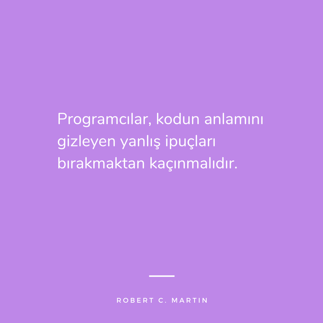 KartacaOfficial's tweet photo. Yerleşik anlamları, kastettiğimiz anlamdan farklı olan kelimelerden kaçınmalıyız. Örneğin, hp, aix ve sco, Unix platformlarının veya türevlerinin adları oldukları için zayıf değişken adları olacaktır.
#kartaca #yazılım #softwaredevelopment #developerquotes #developerinspiration https://t.co/Uv8SVp60TY