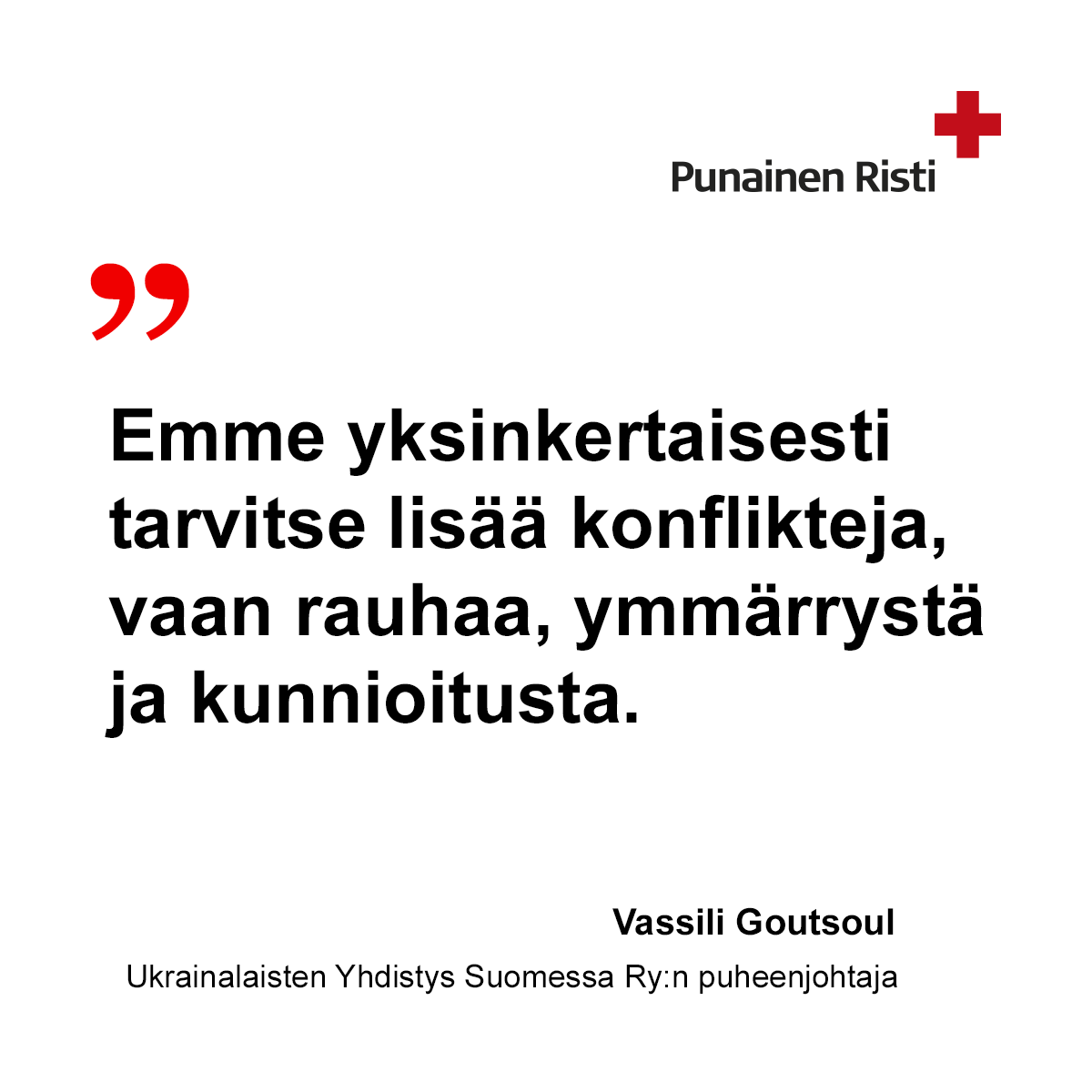 Jakaisitko tämän? Sota ei oikeuta rasismia ja vihapuhetta.

#RasisminvastainenViikko #PunainenRisti