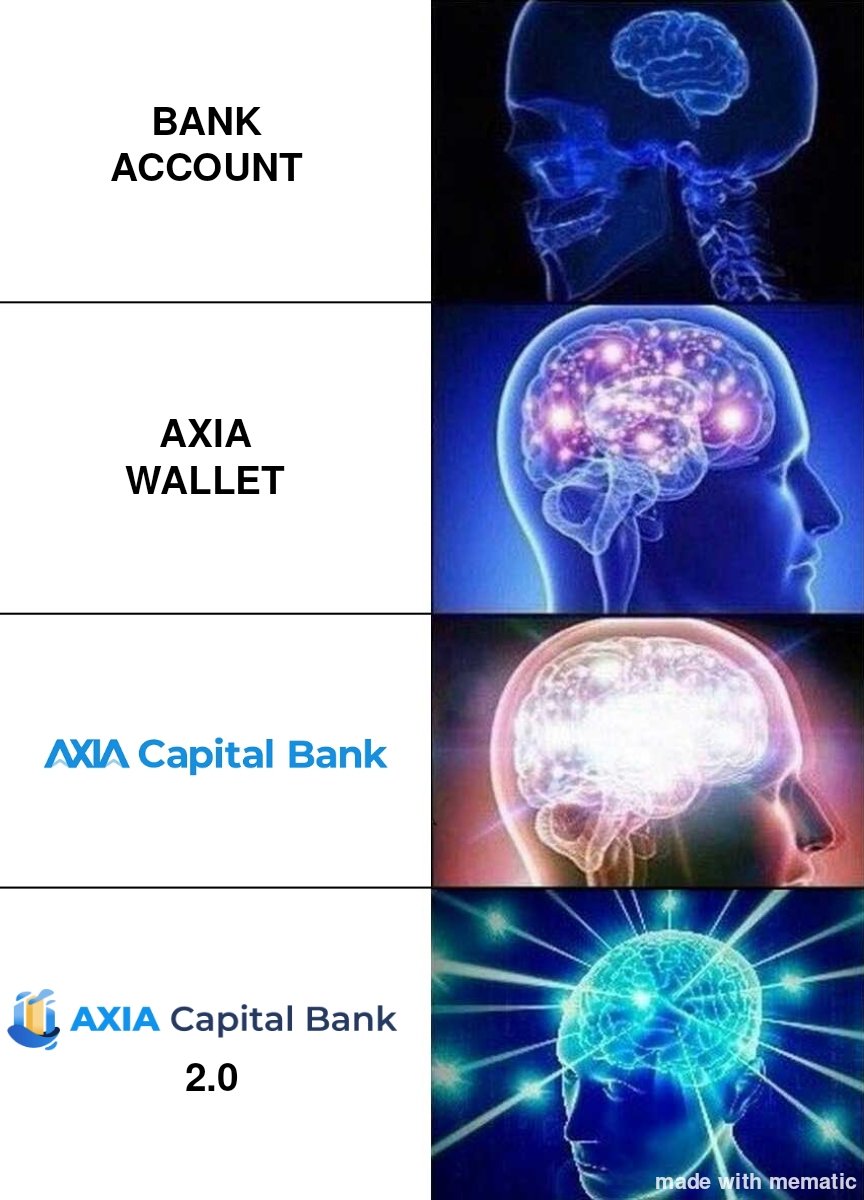 InacioLuxilde's tweet photo. Welcome to AXIA Capital Bank 2.0 🎉🎉🎉 #AXIAMemeDay @AXIACoin https://t.co/oWaYME7W2M