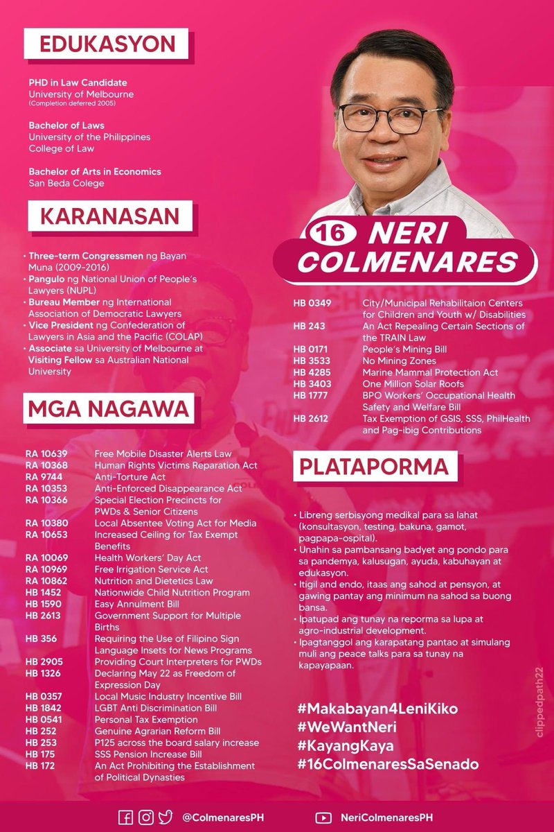 bootybarretto's tweet photo. one of the most underrated but one of the most qualified candidates. Neri Colmenares deserves a seat in the senate! 

@ColmenaresPH 

#WeWantNeri
#16NeriColmenares https://t.co/FKBfMG18So