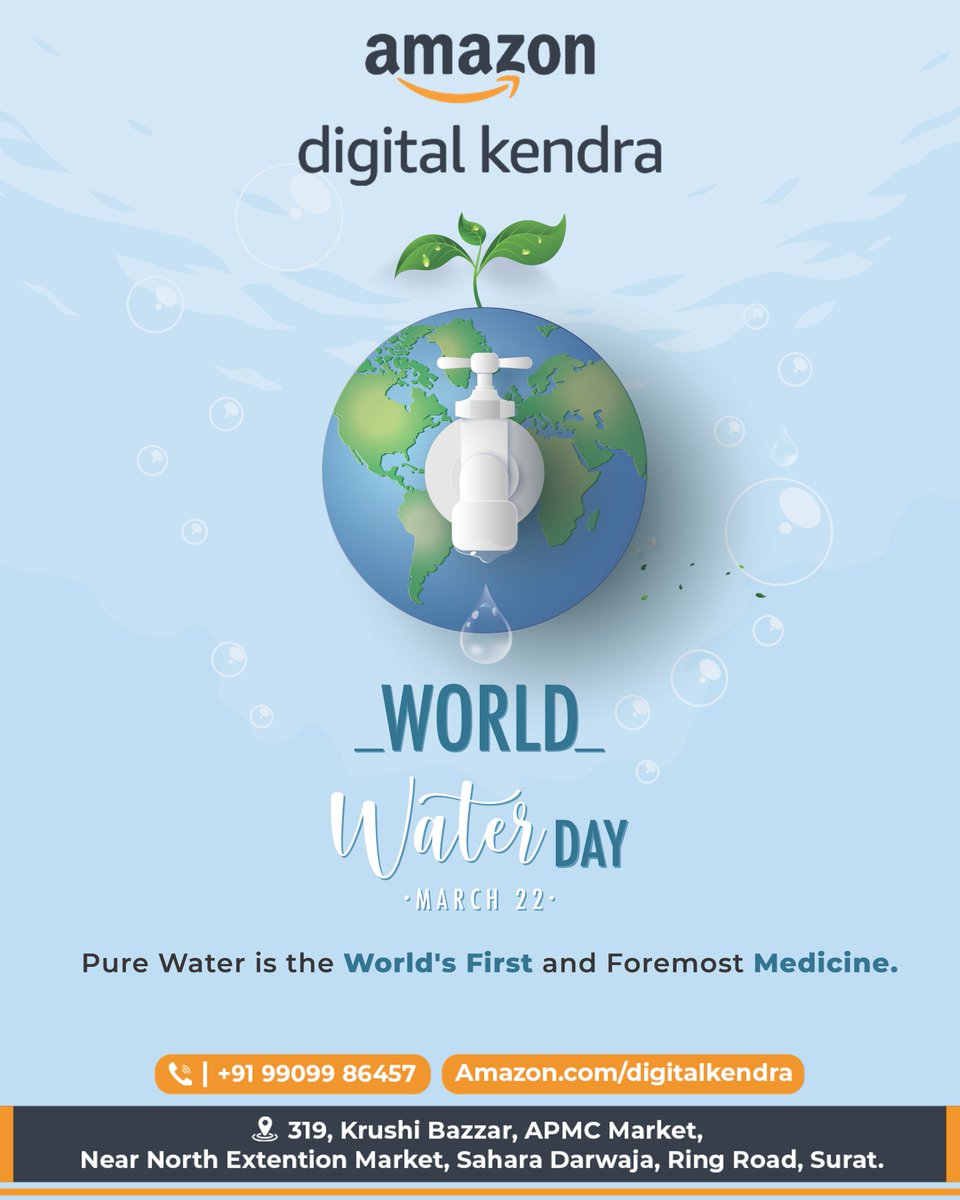 KendraAmazon's tweet photo. Let’s seek to conserve the amount of water we use, not just today but every day 

#worldwaterday #waterislife #weareallresponsible #worldwaterday2022 #actnow #globalgoals #water #amazondigitalkendra https://t.co/kadRcr3ND4
