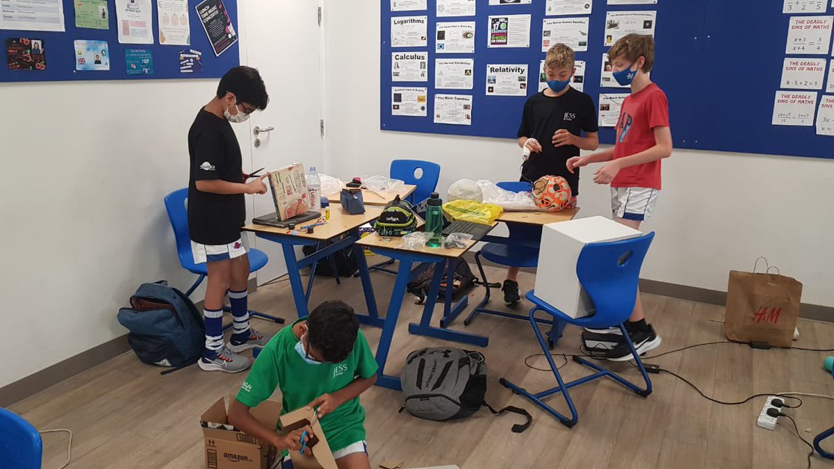 JESSYear7's tweet photo. 7ROF making use of their recyclable materials to create either artwork or a prototype to help the community recycle, reuse, reduce. @JESSDubai #JESSInnovation https://t.co/hpAOOi6ePD