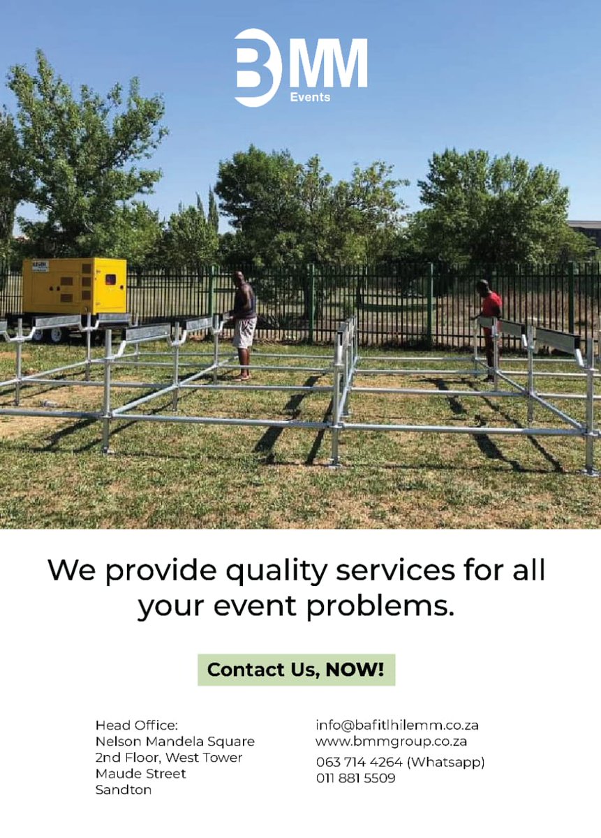 BMM_Events's tweet photo. Trust the best when it comes to event set up. 

Contact @BMM_Events today

011 881 5509 
Info@bafitlhilemm.co.za 
#BBMzansi 
#YoungFamousAndAfrican https://t.co/i0snmRcwpS
