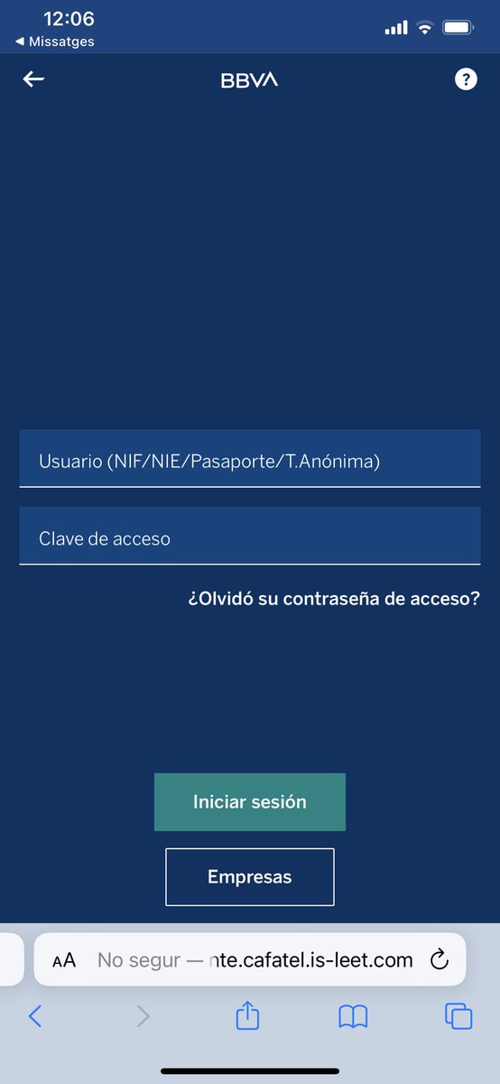 No tengo cuenta en este banco

Pero si la tuviese hubiera reaccionado como seguramente lo harías tu y mucha gente

⚠️ Mucho cuidado⚠️ con los #phishing! atacan por donde no te lo esperas para que reacciones dándoles tus credenciales de entrada a tu dinero