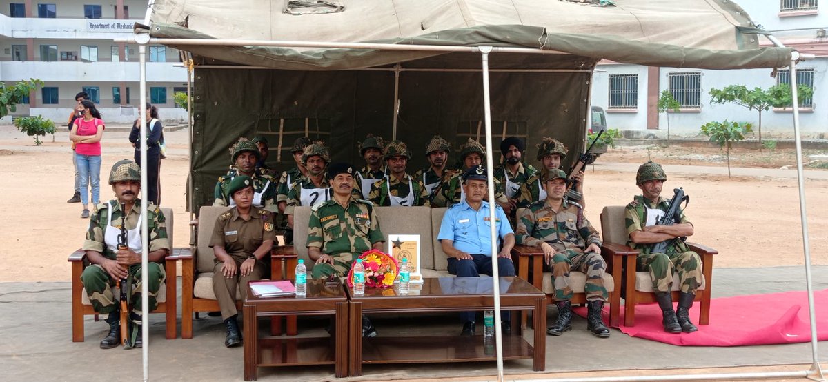 NCCBrindavan's tweet photo. On 21st march 2020 monday, demonstration of section formation by BSF was explained  in the Brindavan group of institutions ground at 4:00 pm. The program went on till 5:30 pm headed by AC officer PK singh.The program was inaugurated by the dean of BGI DR. rajshekhar patil. https://t.co/TUPEmwRKZq