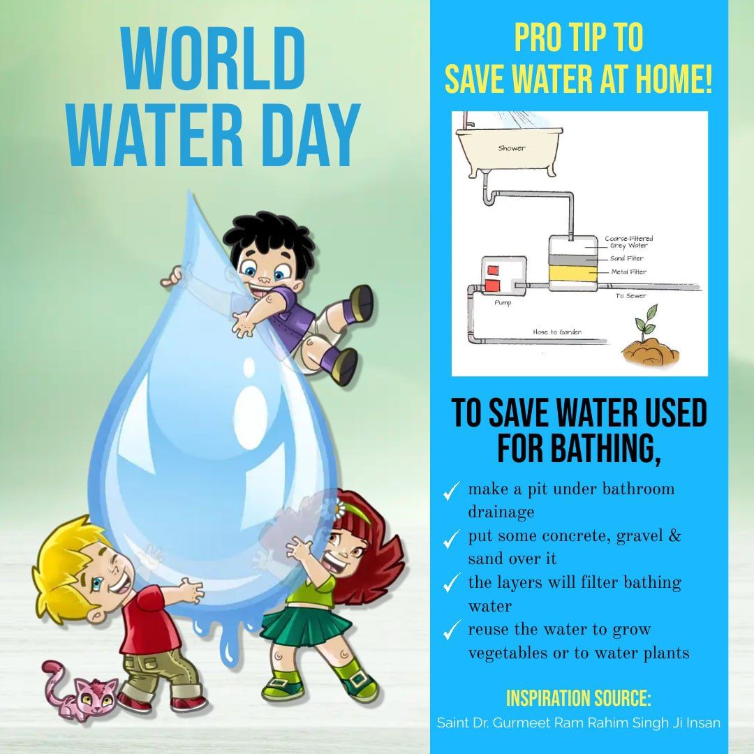 InsanRukesh's tweet photo. Water is an extremely precious resource without which life would be impossible.
 We need to ensure that water is used judiciously this #WorldWaterDay let us pledge to reduce water wastage and conserve it.
@DSSNewsUpdates
 
Saint Gurmeet Ram Rahim Ji https://t.co/tUgb2rSrEn