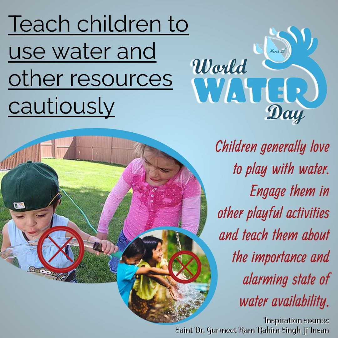 InsanRukesh's tweet photo. Water is an extremely precious resource without which life would be impossible.
 We need to ensure that water is used judiciously this #WorldWaterDay let us pledge to reduce water wastage and conserve it.
@DSSNewsUpdates
 
Saint Gurmeet Ram Rahim Ji https://t.co/tUgb2rSrEn