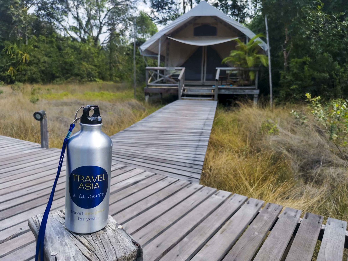 A reminder that all Travel Asia a la carte guests receive a refillable water bottle and clean water throughout their trip. Our bottle can’t wait to check-in at Cardamom Tented Camp which has some of the best eco-friendly practices in Cambodia. #refillnotlandfill