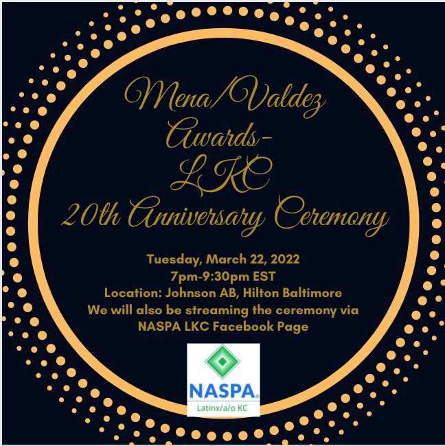 tweetinglavoz's tweet photo. TONIGHT is the LKC Awards/20th Anniversary Ceremony! Join us tonight from 7:00pm-9:30pm EST at the Johnson AB, Hilton Baltimore! This event is open to ALL NASPA attendees!
We can not wait to celebrate and be in community with you all! We will be going live on Facebook 7:00pm EST! https://t.co/3GRLRfXGDM