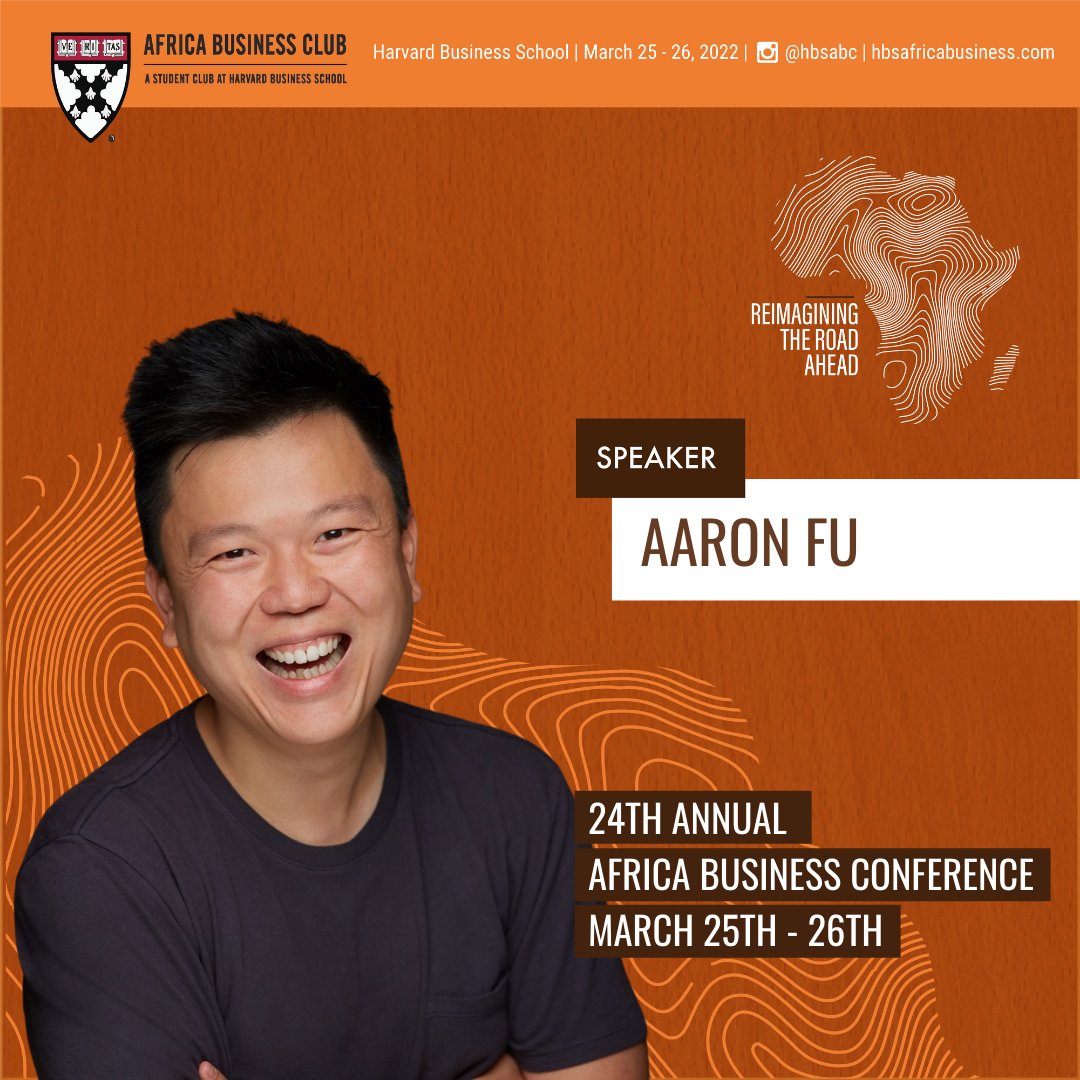 aaronqfu's tweet photo. Just a couple more days to go to the @HarvardHBS Africa Business Conference! Excited at how front and centre #startups and #venture will be and privileged to share a little bit about why the next couple years will be transformational for tech in Africa! 🚀 #HBSABC https://t.co/7aAIA0cgbS