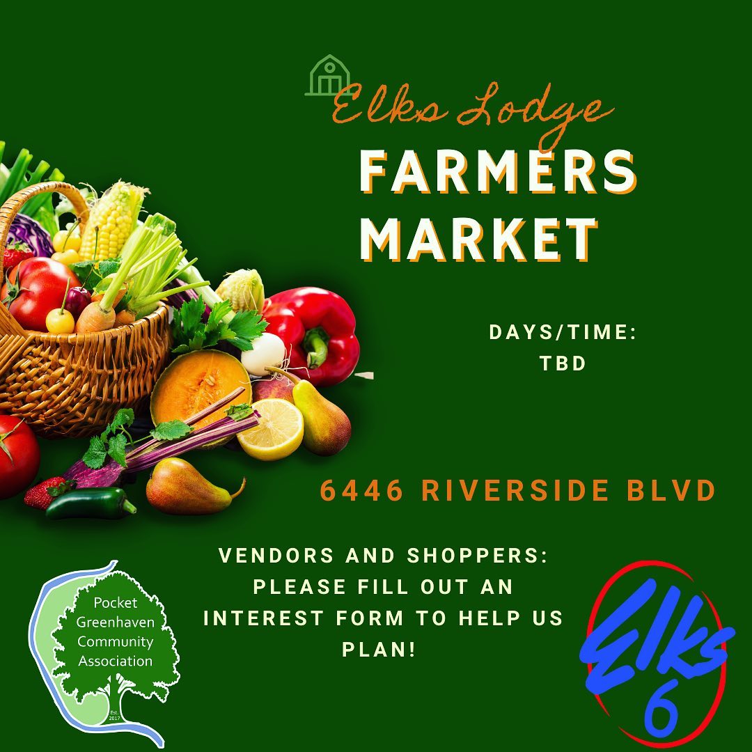 PocketCivics's tweet photo. We’re helping @elkslodge6 plan an amazing Farmers Market! Vendors- there’s great visibility off Riverside/Florin and lots of parking! Please fill out this form if interested in being a vendor or if you’re a shopper and want to tell us the best day! https://t.co/i2WryrS6aE https://t.co/hiQ6SEsFbh