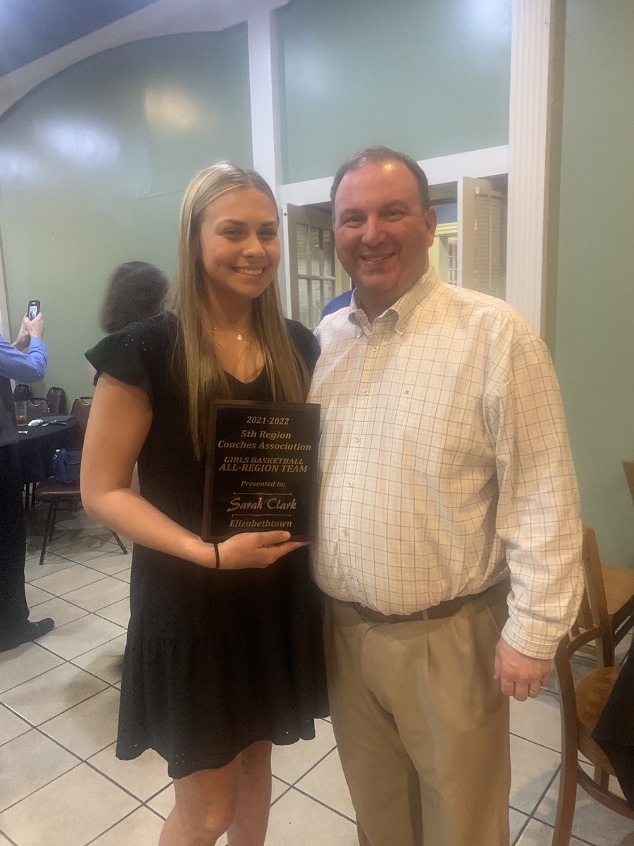 ehsladypanthers's tweet photo. Congratulations to @SarahClark05 for being honored tonight for making the 5th Region Coaches Assoc. All-Region Team. https://t.co/cplPXMea9F