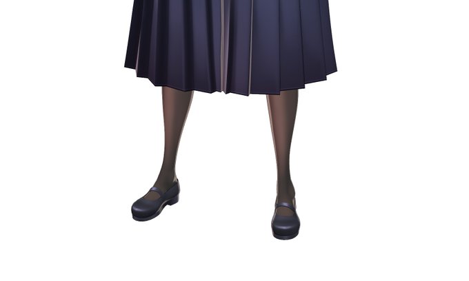 ロングスカートでタイツあし
靴下にも変更できる予定 