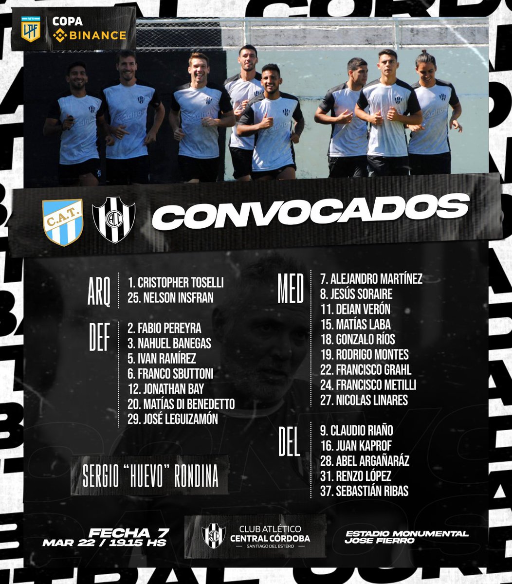 DozoretzFede's tweet photo. #CopaBinance | #Fecha7 #Interzonales 

Los concentrados de #AtleticoTucuman y  #CentralCordoba para jugar hoy martes 19:15.

📷 Via @ATOficial @cacc_sde https://t.co/h4sNrOn8L2