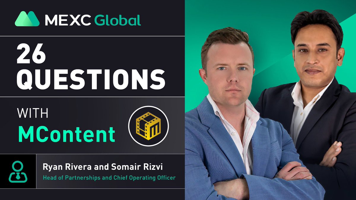 MEXC's tweet photo. 🚨For our next episode of 26 Questions, we will be inviting @MContent_ as our guest.

Do leave your questions for Ryan Rivera and Somair Rizvi down below! 20 questions will be picked, and you will walk away with #MCONTENT!🎁

Start commenting your questions below now!🔥

#AskMEXC https://t.co/1ULTZ31mLa