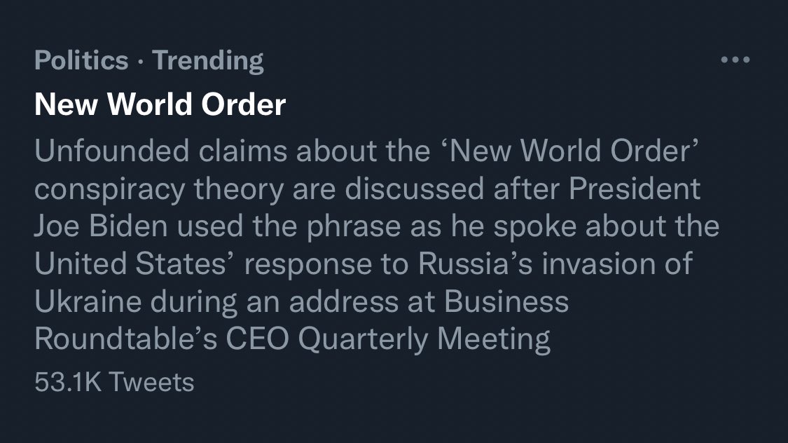 realchasegeiser's tweet photo. I didn’t believe the New World Order conspiracy theory until Twitter fact checkers said it was unfounded. https://t.co/5c8mZiHnV1