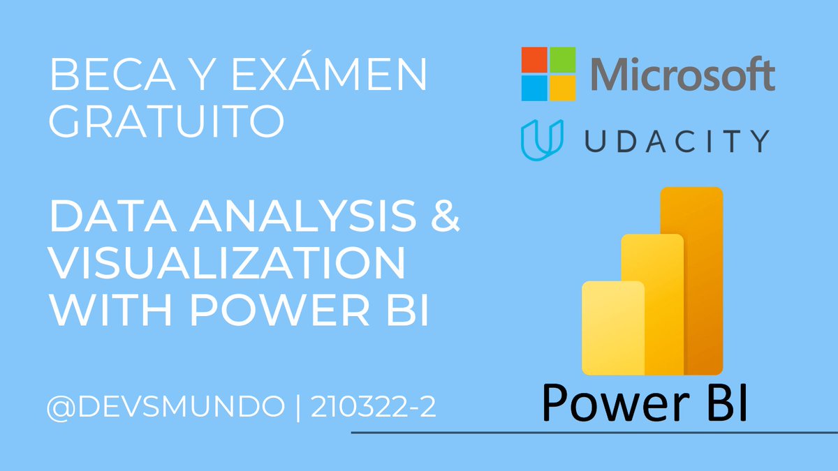 DevsMundo's tweet image. BECA Y EXÁMEN DE CERTIFICACIÓN GRATUITO avalado por Microsoft Cloud y Data en combinación con UDACITY.

Las solicitudes son entre el 15 marzo al 18 abril 2022.

Enlace para la solicitud:emc.udacity.com/c/msft/catalog…

@MSCloud @udacity #PowerBI  @MSPowerPlat @MSPowerBI #becas #DevsMundo