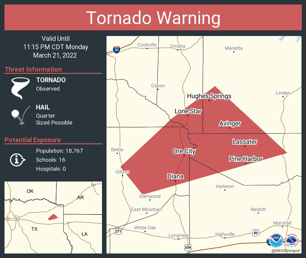 NWS Tornado on Twitter "Tornado Warning continues for Hughes Springs