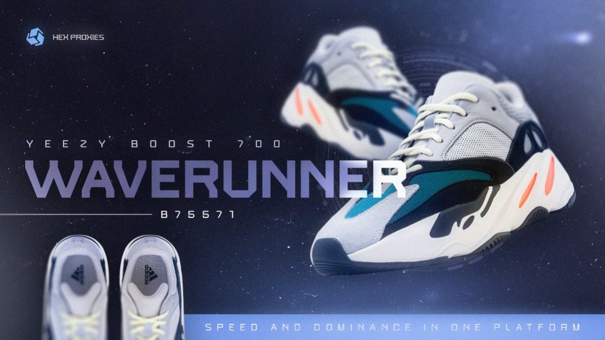 The Yeezy 700 "Wave runner" restocks again tomorrow. 🌊

You wanna cop? Try our proxies for fast checkouts! ⚡

Shop Hex Proxies @ hexproxy.com/pricing.html 

Use code "HEX" for 40% off your order! ✅