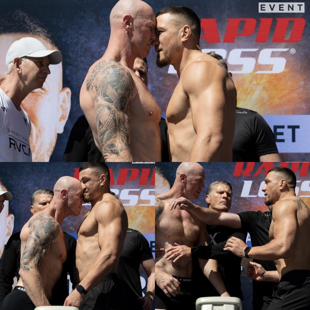NunanBoyPromo's tweet photo. SONNY BILL WILLIAMS AND BARRY HALL WEIGH IN AND FACEOFF IN SYDNEY AHEAD OF THEIR BIG FIGHT TOMORROW NIGHT 🔥🥊👊🏼📺

#WILLIAMSVSHALL #SONNYBILL #BARRYHALL #STANSPORT 
@SonnyBWilliams @Anthony_Mundine @StanSportAU https://t.co/Y9YemJdxpB