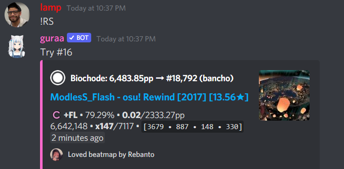 BIOCHODE Osu Fl Guy On Twitter didn t Give Up Lets Fucking Go 13 5 