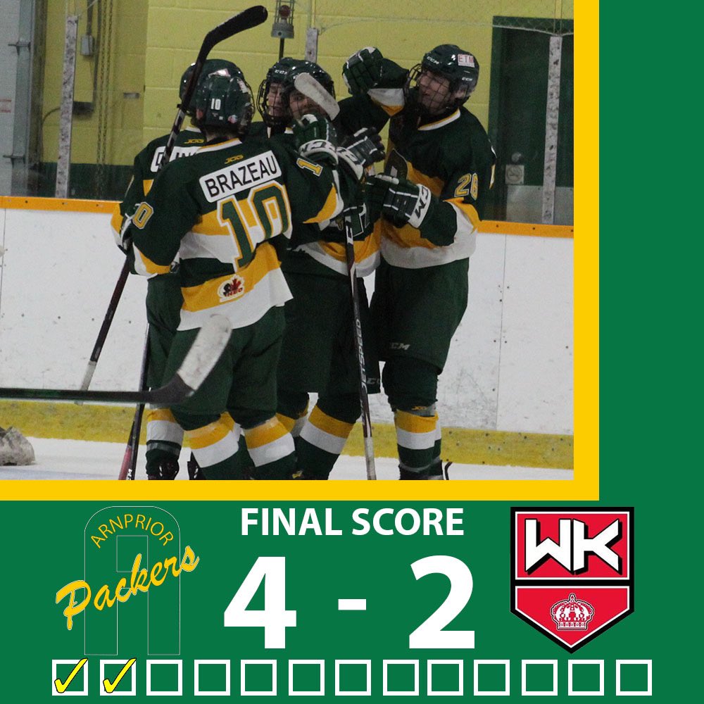 🔰PACKERS WIN! • In front of a packed Nick Smith Centre, Arnprior was able to fight through another tough game from Whitewater and we’re able to come away with the victory, winning the series and moving on to the next round! #arnprior #packerpride #esp #eojhl